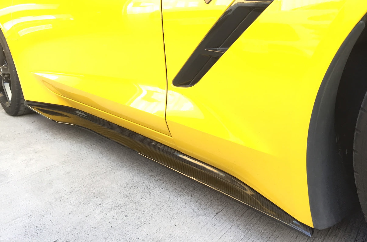 2014-2019 Chevrolet Corvette C7 R1 Carbon Fiber Side Skirts