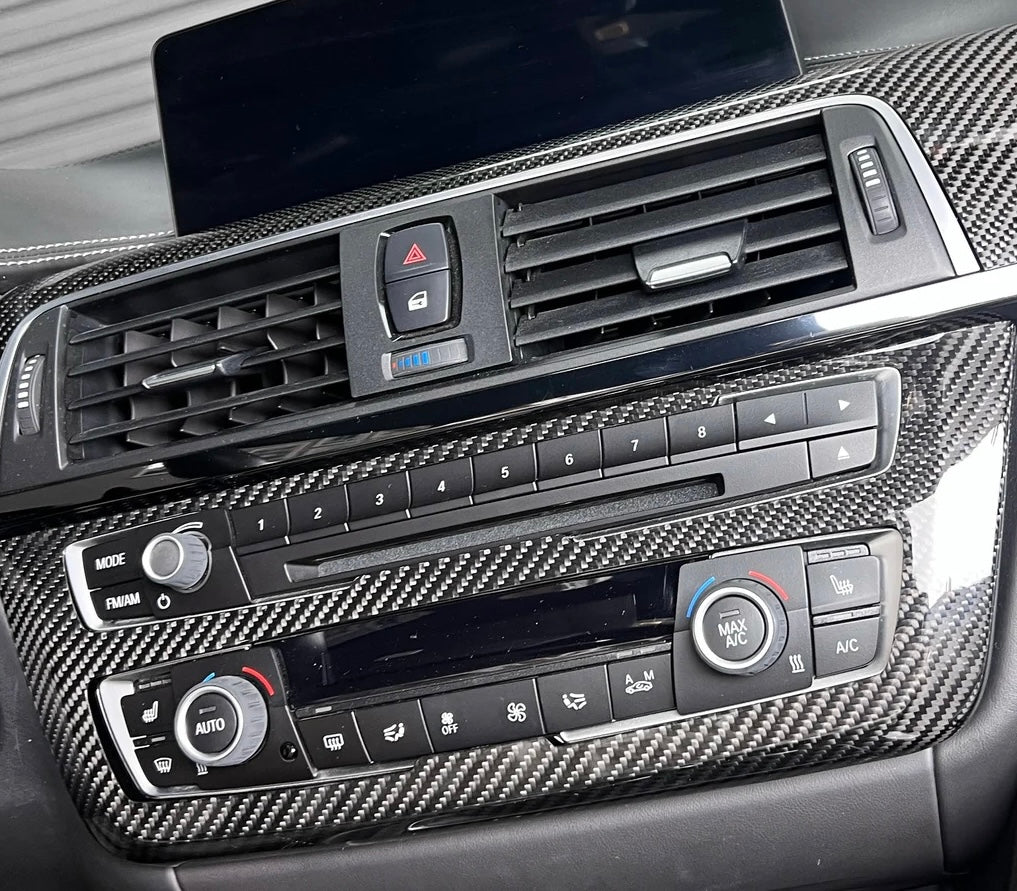 2012–2020 BMW F80/F81/F82/F30 Dry Carbon Fiber Entertainment Trim Replacement