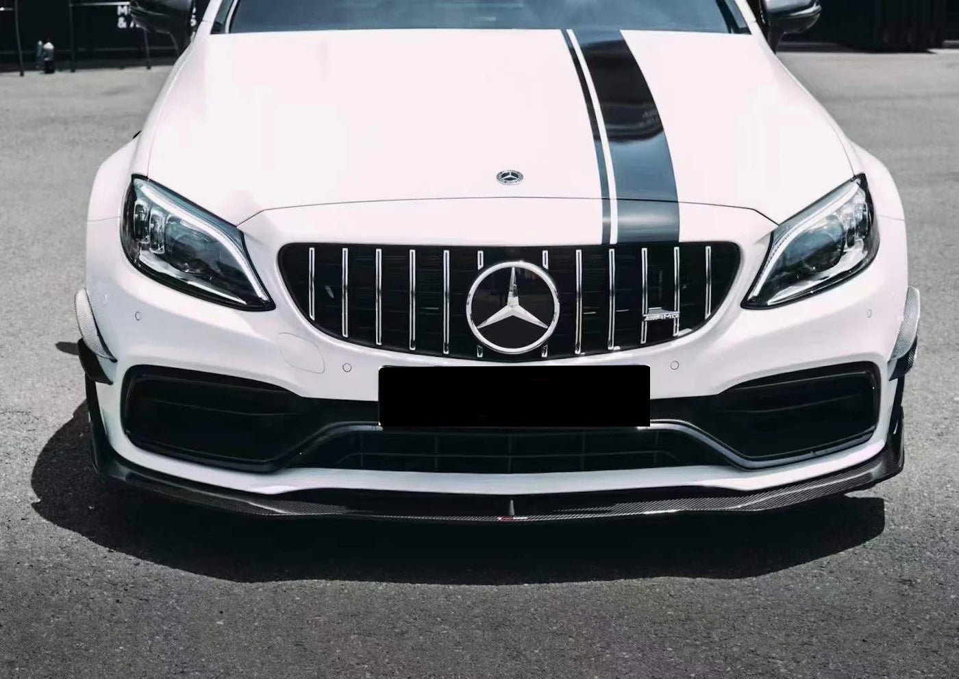 Mercedes Benz AMG C63 Coupe Dry Carbon Fiber Lower Grill Lip