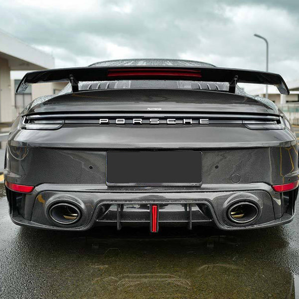 2020+ Porsche 992 Turbo / Turbo S Dry Carbon Fiber Rear Bumper & Diffuser