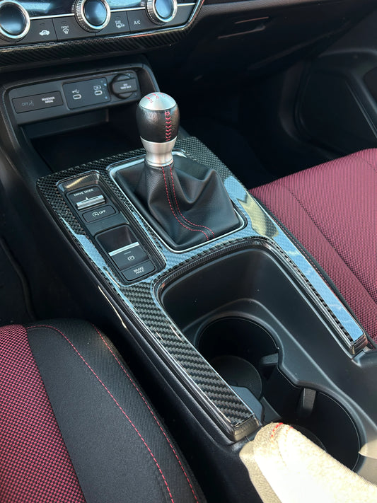 2022–2025 Honda Civic (FE1/FE2/FE4) Carbon Fiber Gear Shifter Trim – Manual Transmission