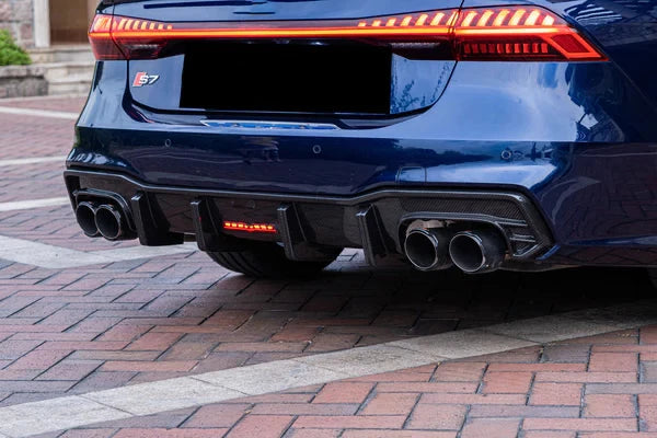 2019+ Audi A7 / A7L / S7 C8 Dry Carbon Fiber Rear Diffuser (LED)