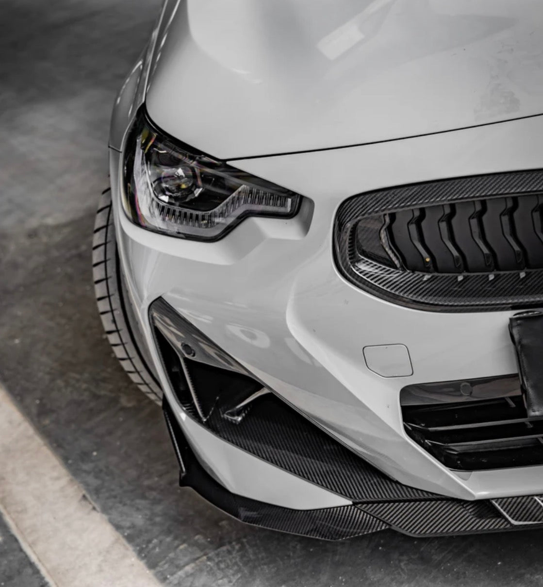 2022+ BMW G42 240i Dry Carbon Fiber Front Bumper ducts