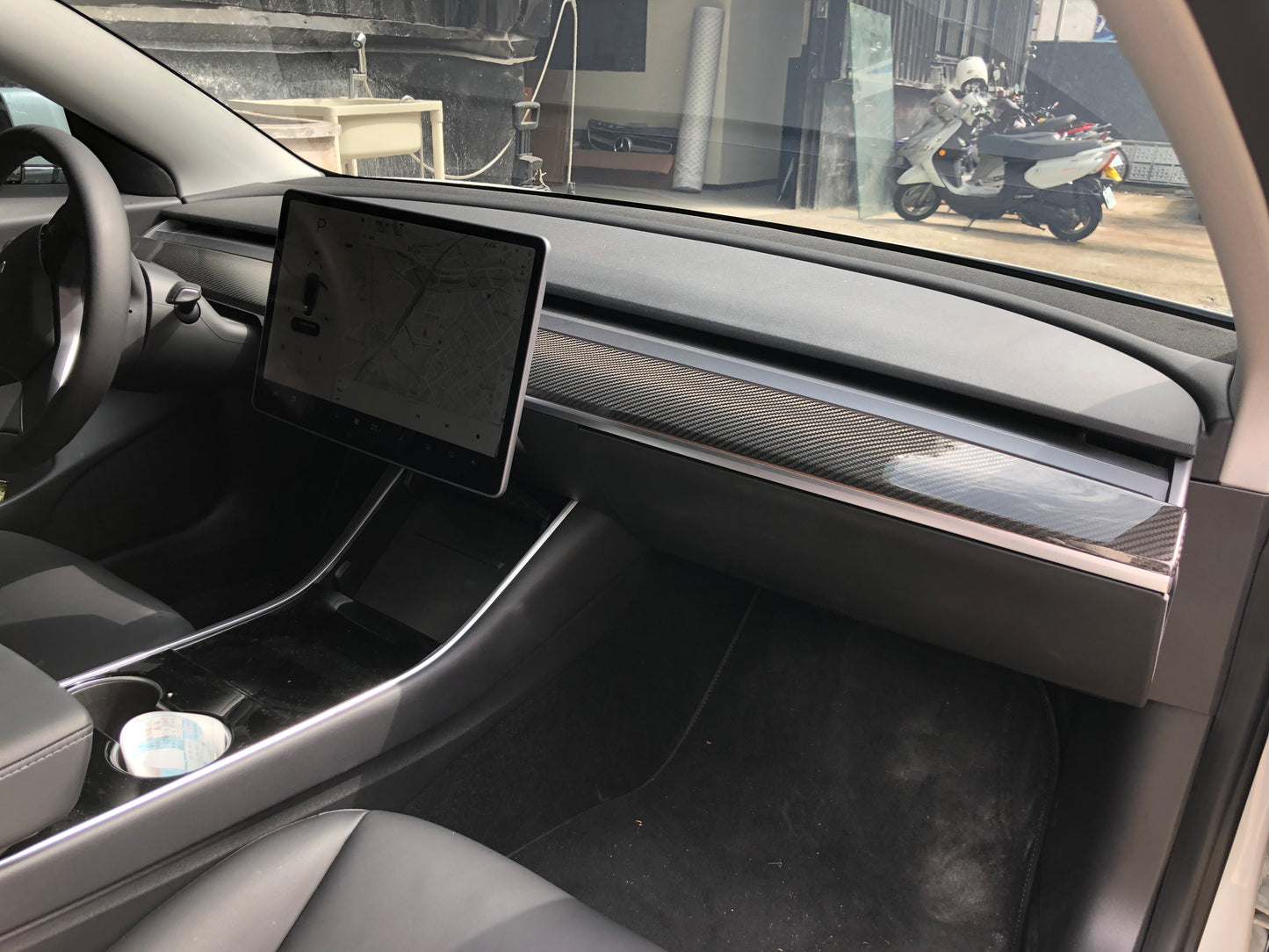 2017+ Tesla Model 3 Carbon Fiber Interior Dashboard Trim