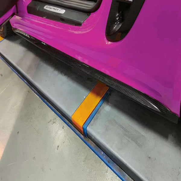 2016–2024 Porsche 718 Cayman / Boxster Dry Carbon Fiber Side Skirt Extensions