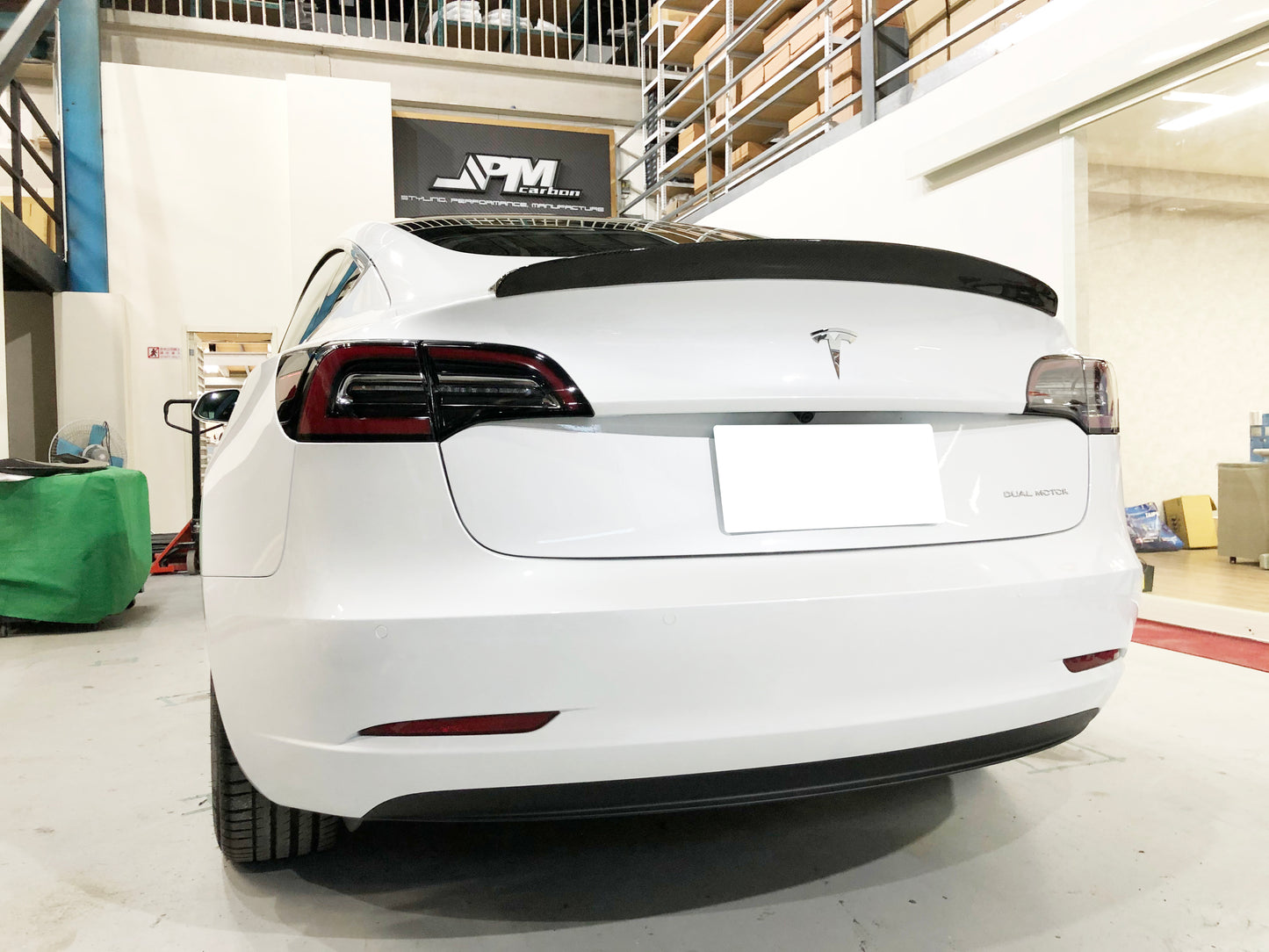 2017+ Tesla Model 3 S Style Carbon Fiber Trunk Spoiler